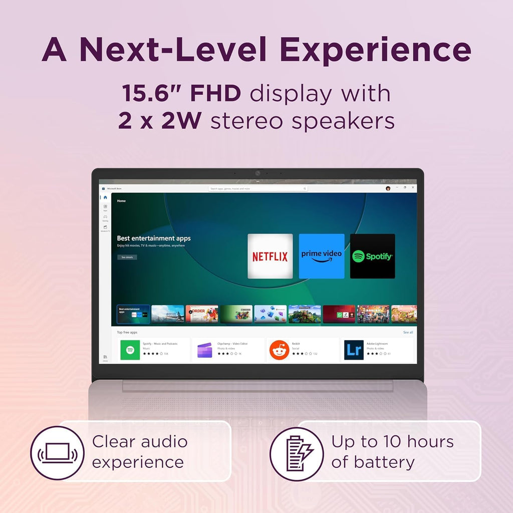 Lenovo Chromebook Premium 15.6' FHD Slim Light Laptop Computer Business & Student, Intel Celeron N4500, 4GB RAM, 192GB Storage (64GB eMMC+ 128GB Card), WiFi 6, Long Battery, Chrome OS HubxcelAccessory