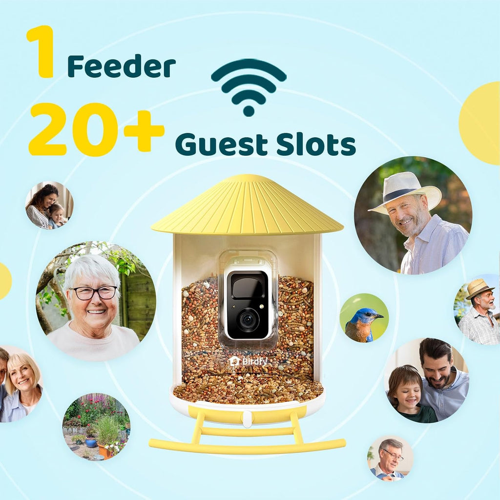 NETVUE by Birdfy Smart Bird Feeder with 2K AI Camera Solar Powered, 3MP Wireless Wildbird Watching, Live Stream & Night Vision, Auto-Capture & Notify, Collection & Cloud Storage (AI by Subscription)
