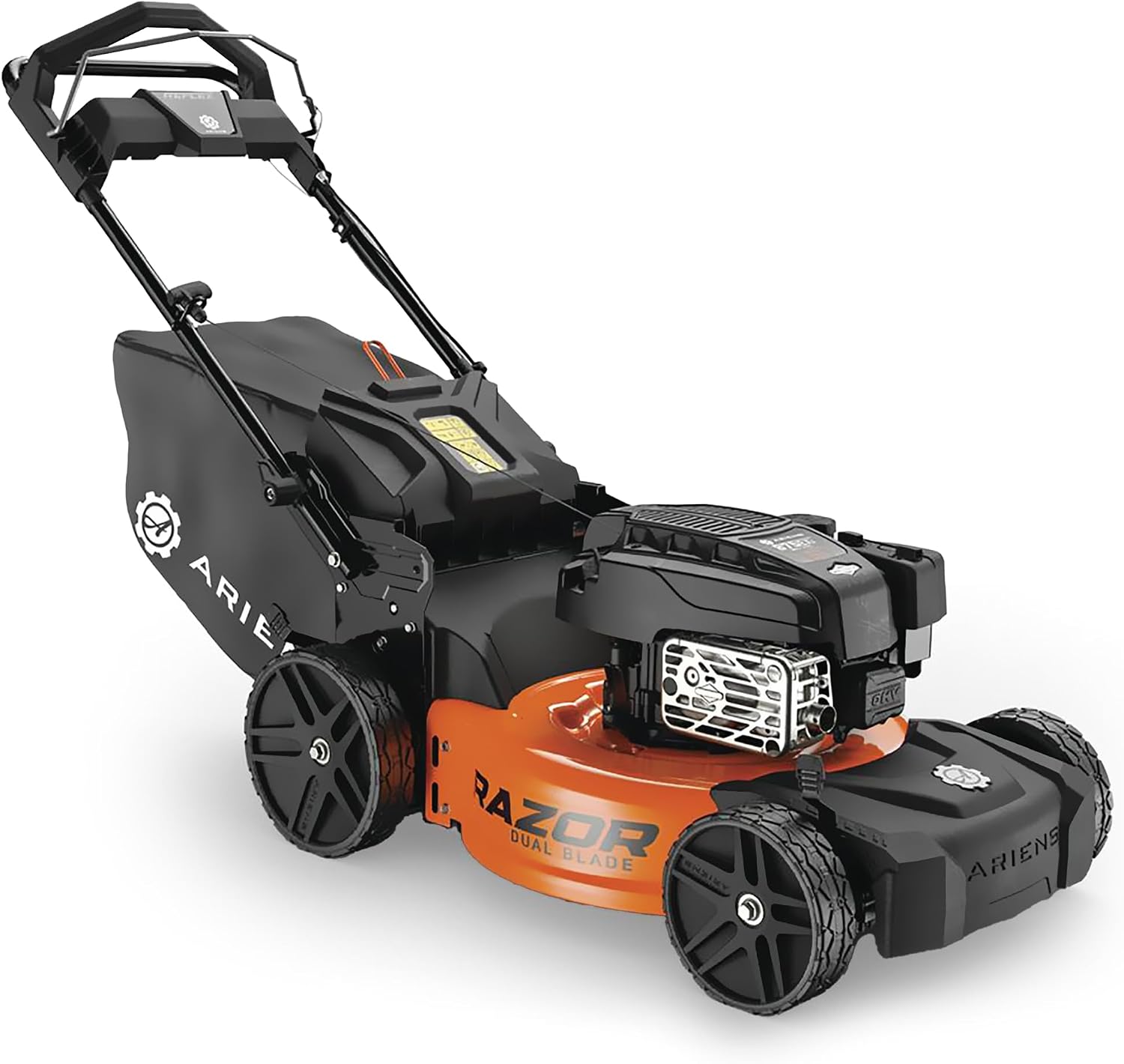 Ariens Razor 21 Inch Self Propelled Lawn Mower with Dual Blades and Reflex Speed Control, 7 Cutting Positions, Vertical Storage, Alloy Steel