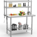 YITAHOME NSF Stainless Steel Table with Overshelf, 36' X 24' Work Table and 36' X 12' Shelf, Metal Prep Table for Home, Kitchen, Restaurant, Garage, Warehouse