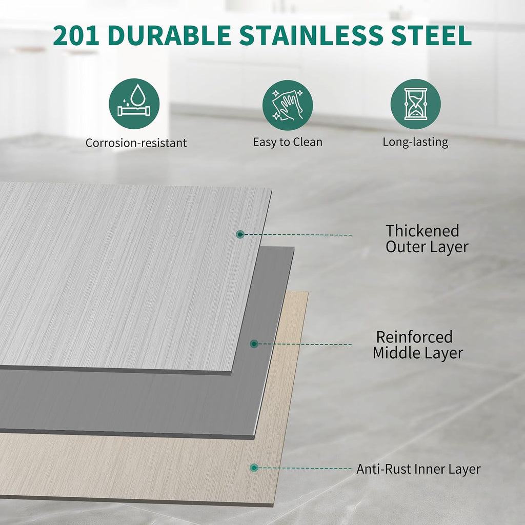YITAHOME 36' x 24' Stainless Steel Table with Wheels for Prep & Work with Backsplash, NSF Metal Table Prep Table with Undershelf for Home Kitchen Restaurant Garage Warehouse