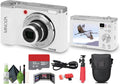 Minolta MNB5Z 56MP Dual Lens Point & Shoot Digital Camera with 5X Optical Zoom & 5K Ultra HD Video Bundle with 32GB Memory Card + Vlogger Tripod + Bag + 6Ave Cleaning Kit + More Accessories (White)