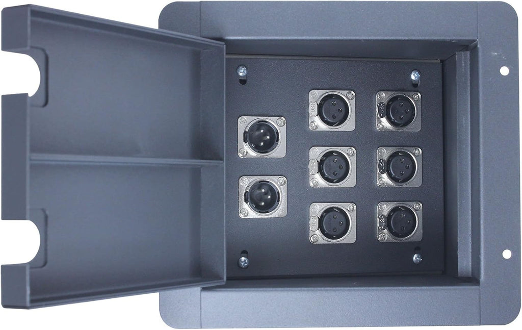 Pro Audio Recessed Stage in Floor Pocket Box Black with Prewired Connections