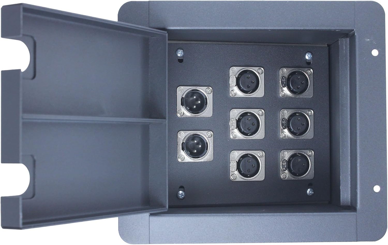 Pro Audio Recessed Stage in Floor Pocket Box Black with Prewired Connections