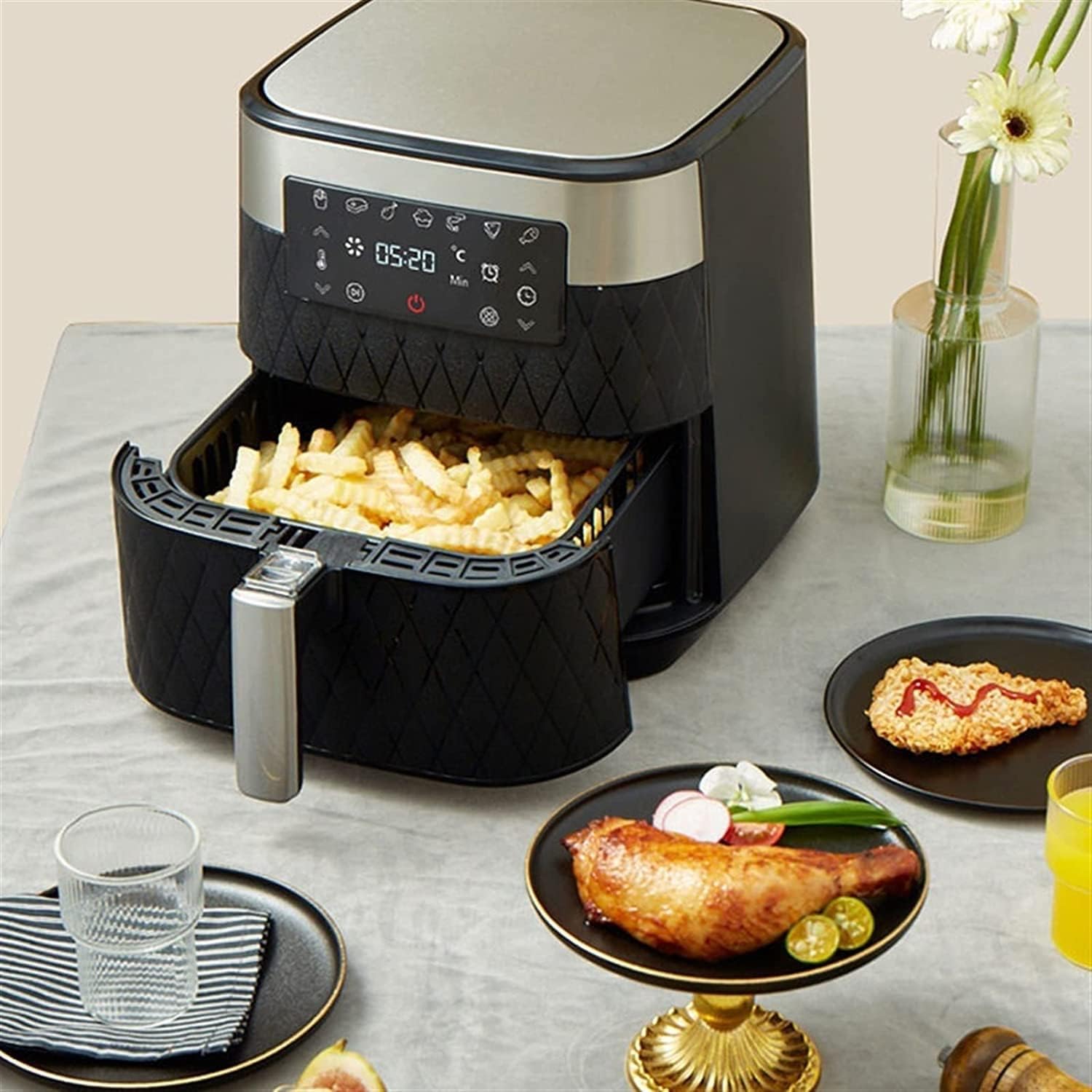 Air Fryer Oven Combo 5.5QT Large Cooker Customizable 7 Presets to Set your Preferred Cooking Results Nonstick and Dishwasher-Safe Basket vision