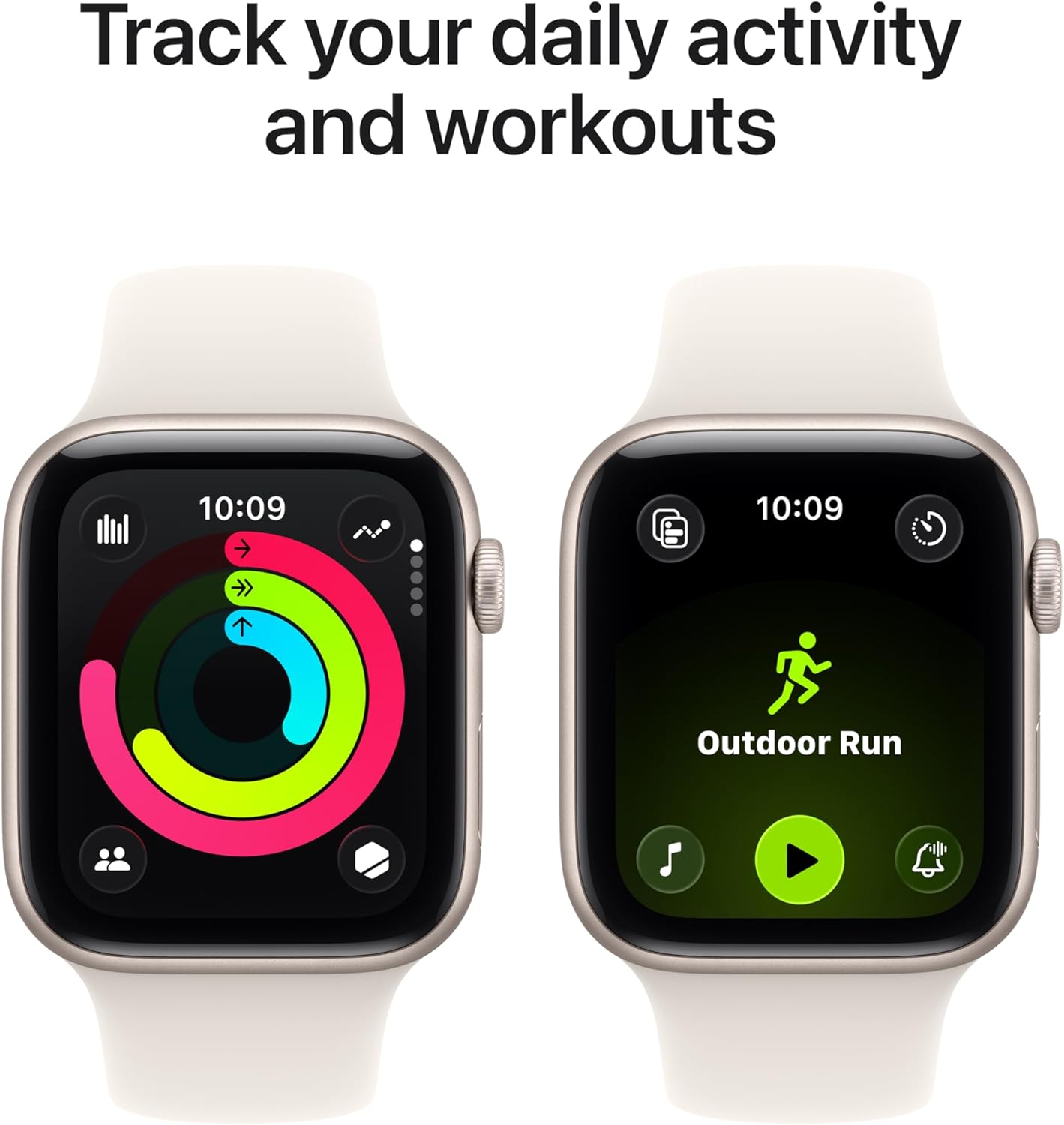 Apple Watch SE 3 [GPS + Cellular 44mm] Smartwatch with Starlight Aluminum Case with Starlight Sport Band - M/L. Fitness and Sleep Trackers, Heart Rate Monitor, Always-On Display, Water Resistant