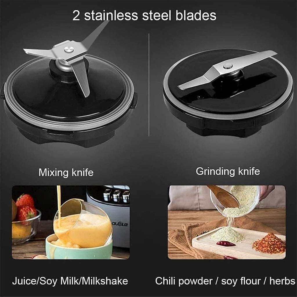 Multifunctional 700W Centrifugal Juicer, 3-Speed Juicing, Dry Grinding, 2 Knives & Mixing Cups, Portable, Easy to Clean
