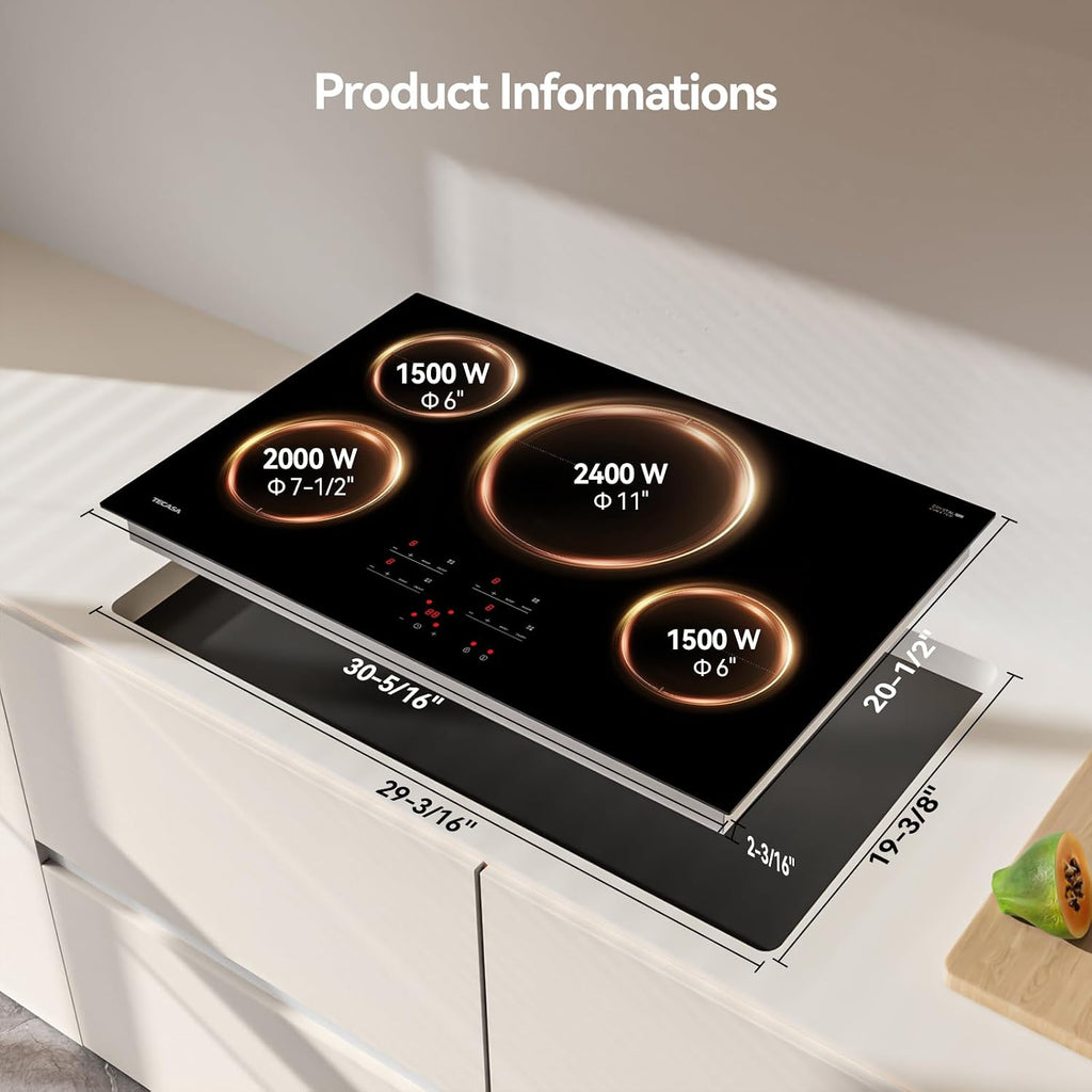 30 Inch Induction Cooktop with 4 Boost Burner & 32 inch Workstation Kitchen Sink