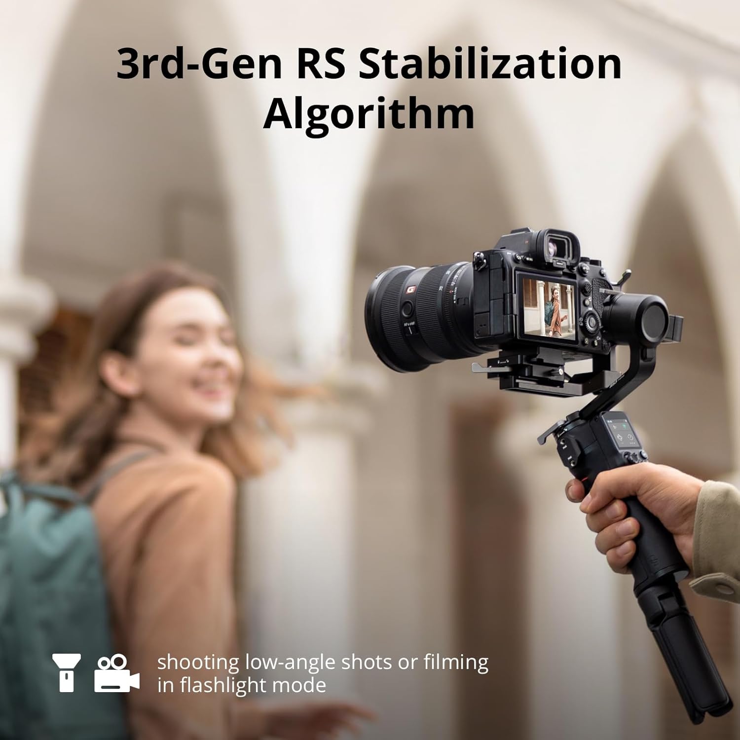 DJI RS 3 Mini, 3-Axis Gimbal Stabilizer for Cameras Canon/Sony/Panasonic/Nikon/Fujifilm, 2 kg (4.4 lbs) Tested Payload, Camera Gimbal with Native Vertical Shooting, Black