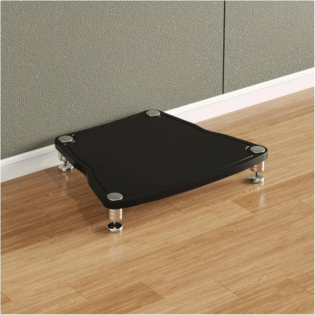 Audio Rack Stainless Steel Stereo Rack Audio Equipment Rack Audio Stereo Shelf Wooden Open with Shock-Absorbing Feet HiFi Rack(Nero,1 Tier)