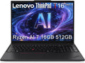 Lenovo ThinkPad T16 Gen 4 Business AI Laptop (16' FHD+, AMD Ryzen AI 7 PRO 350 (> Intel Ultra 7 255U), 16GB DDR5, 512GB SSD) Copilot+ PC, 2x Thunderbolt 4, Backlit, Fingerprint, IR Webcam, Win 11 Pro