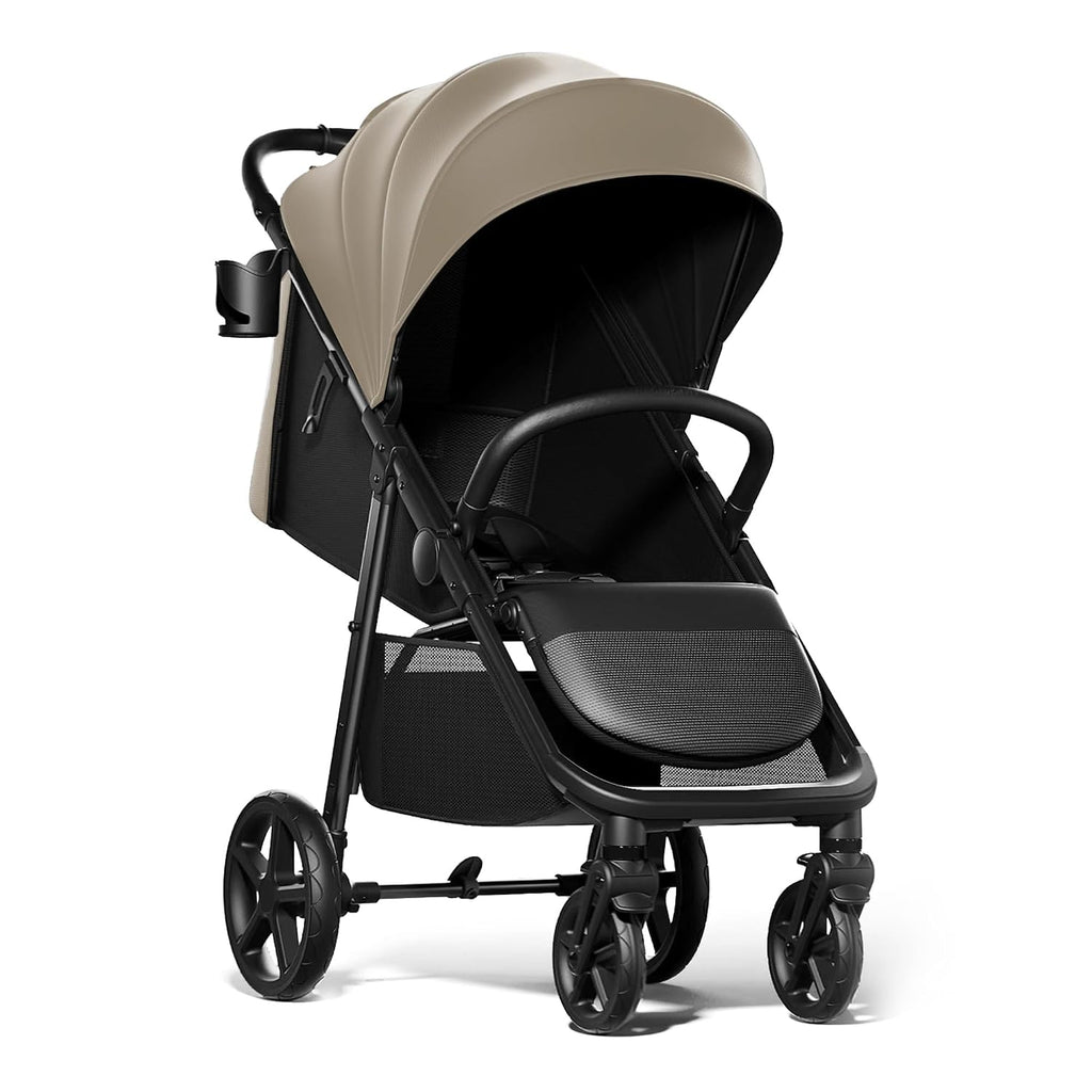 Mompush Nova Infant Baby Stroller for Newborn to Toddler, Oversized Seat up to 50 lbs, All-Terrain 10' Wheels & Suspension, One-Hand Fold; Lie-Flat Mode; UPF 50+ Canopy