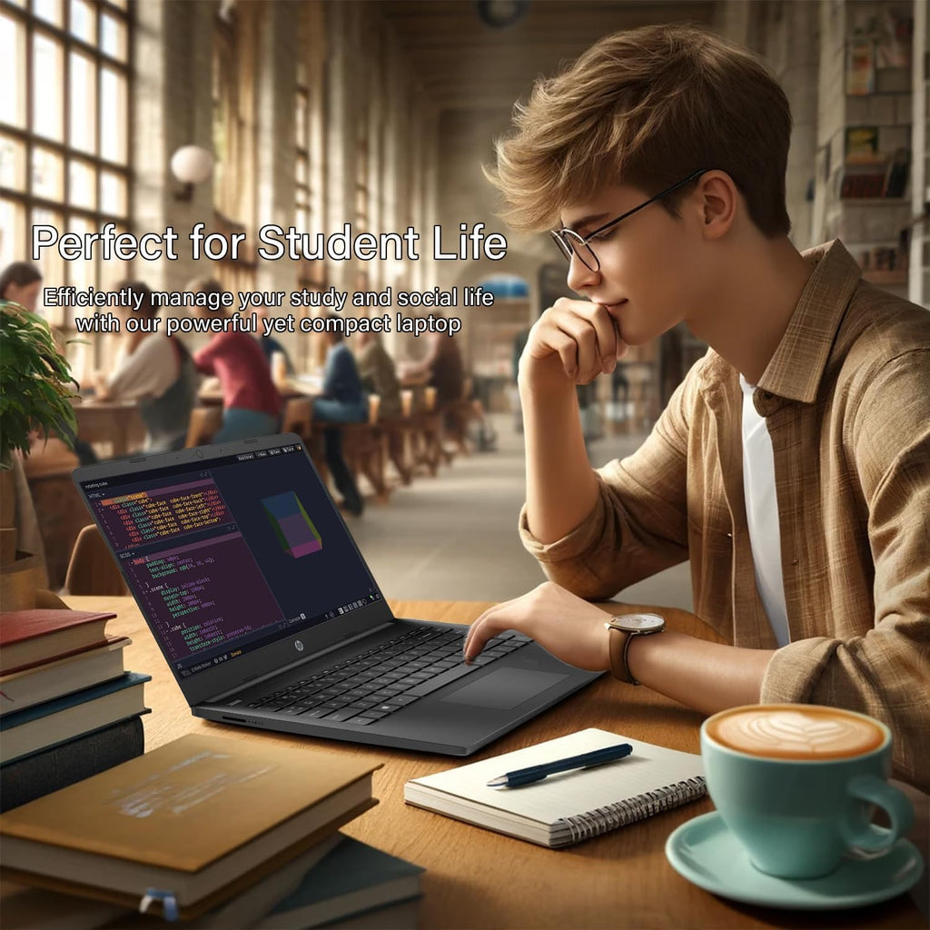 HP 14' HD Laptop | Back to School Limited Edition with 1 Year Microsoft 365 | Intel Quad-Core Processor | 8GB RAM | 576GB Storage | Long Battery Life | Black | w/WOWPC Bundle | Windows 11