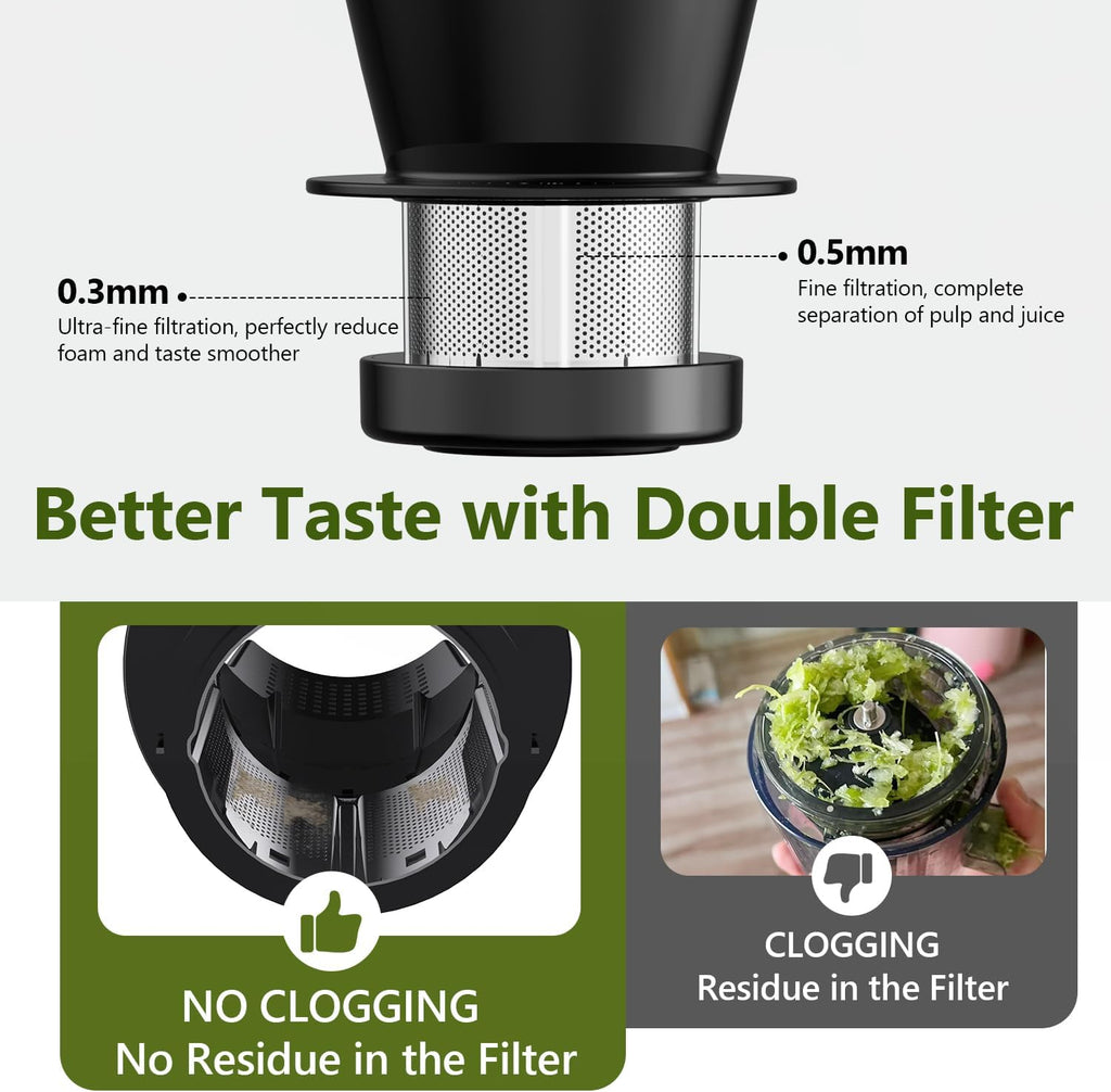 Cold Press Slow Juicers for Carrot Celery Ginger Beet, Electric Coffee Grinder, 250W Masticating Juicer Machine Vegetables Fruit Juice Extractor Easy To Clean Quiet Juicer BPA-Free Reverse Function