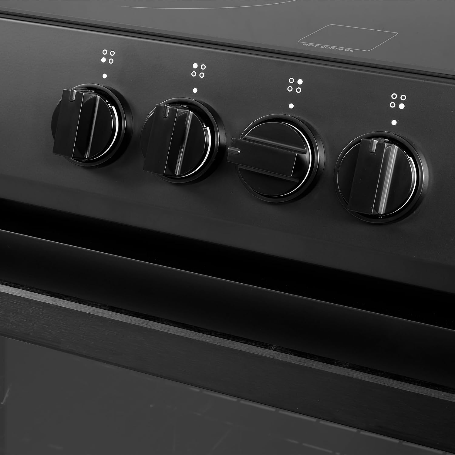 COSMO COS-ERD304K-BK 30 in. Stellar Collection 4.9 cu. ft. Electric Range with 4 Burner Glass Cooktop and Convection Oven in Matte Black