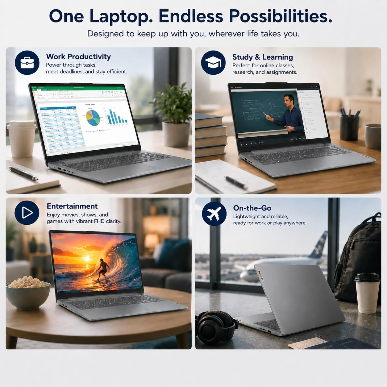 Lenovo IdeaPad Slim 3 Touchscreen Business Laptop, Ryzen 7 5825U Processor (Beats i7-1355U), 15.6' FHD LED Display, 16GB RAM, 1TB PCIe SSD, SD Card Reader, WiFi 6, Windows 11, WOWPC USB, no Mouse