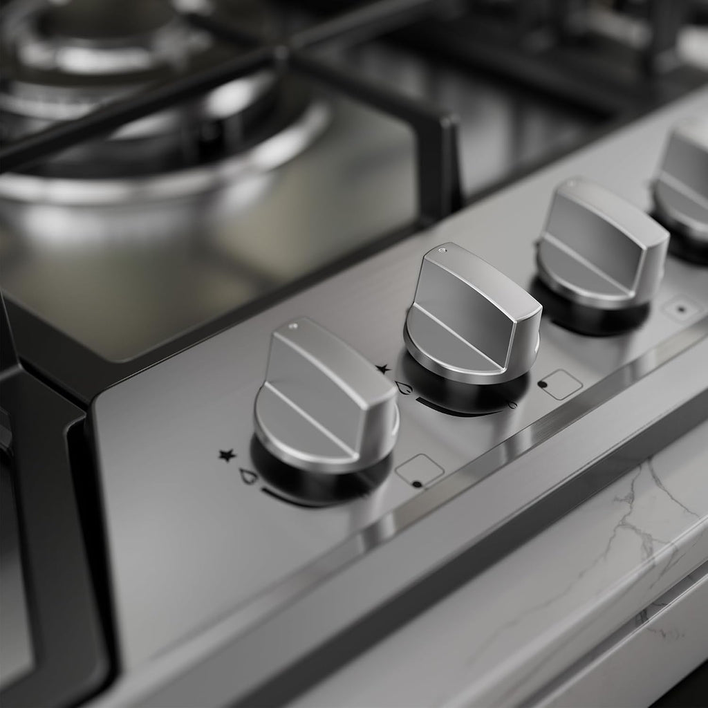 30 inch Gas Cooktop with 5 Sealed Burners, Stainless Steel Drop-in Stove Top, Dishwasher Safe Cast Iron Grates, NG/LPG Convertible, 38K BTU