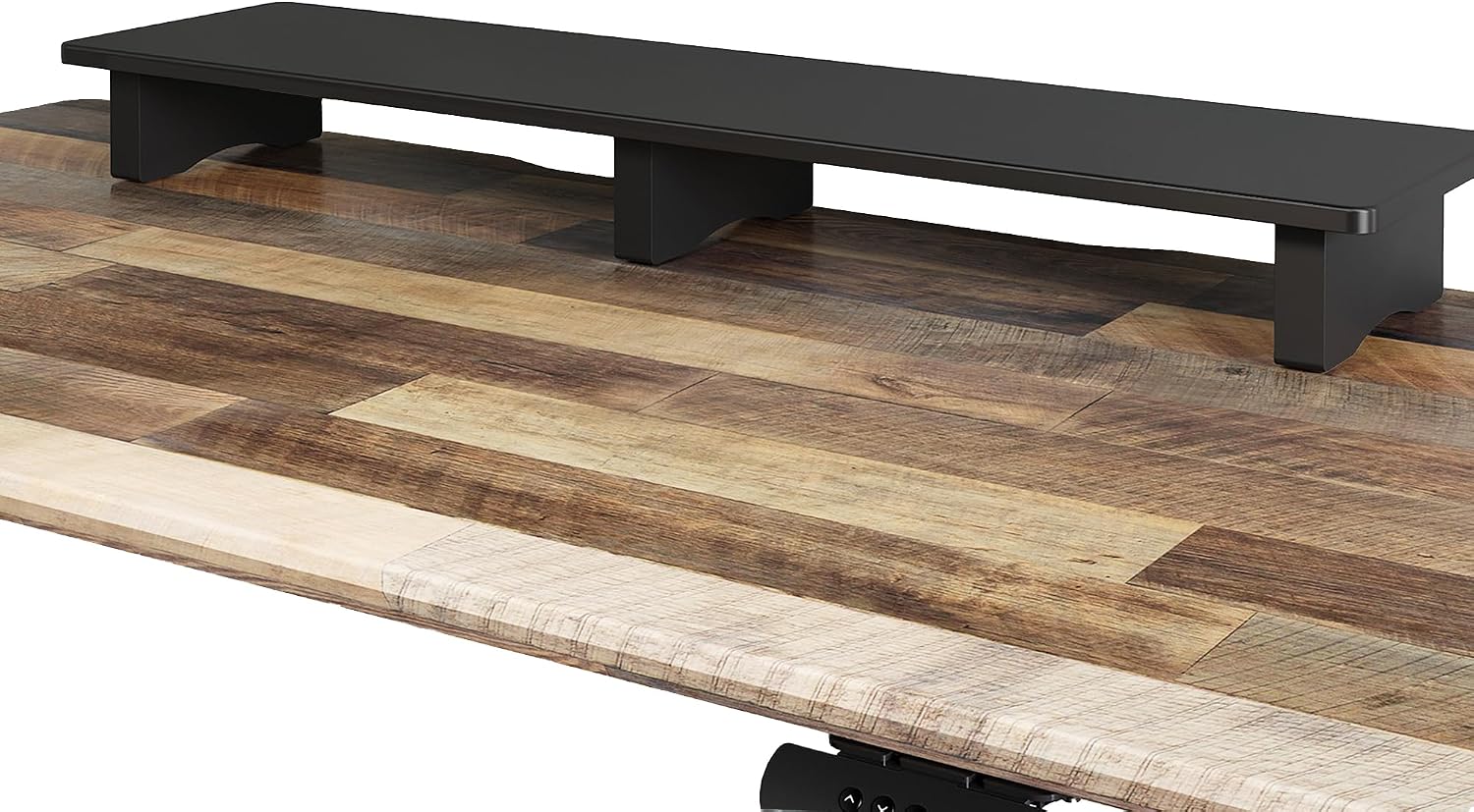 Vari Modern Monitor Riser - Large Dual Monitor Stand - Elevated Desk Shelf for Home Office Organization - Durable and Lightweight - Ideal for Computer and Gaming Setup - Black, 40'x10'x4'