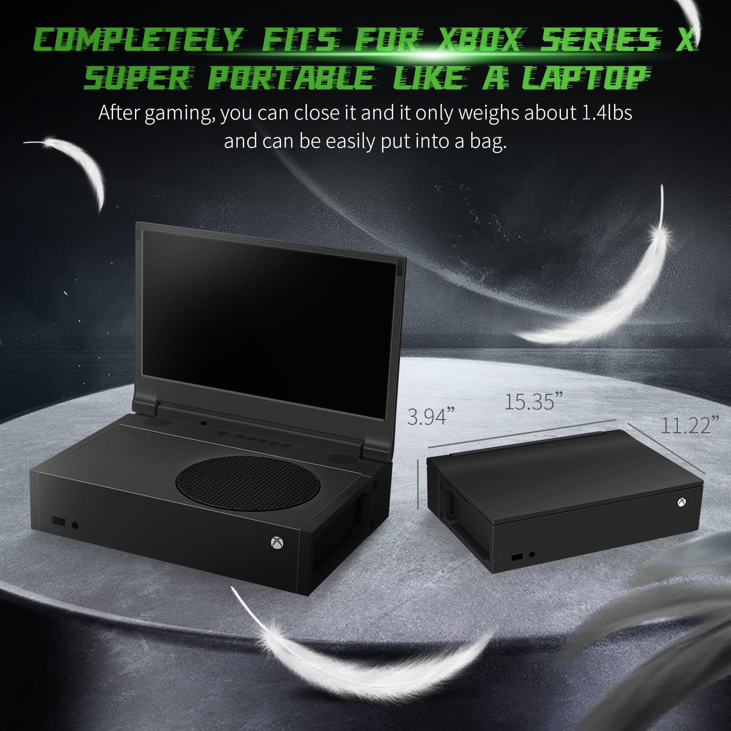 G-STORY 14'' Portable Monitor for Xbox Series S – 1TB SSD Black, 1080P Portable Gaming Monitor IPS Screen for Xbox Series S（not Included） with Two HDMI, HDR, Freesync, Game Mode, Travel Display