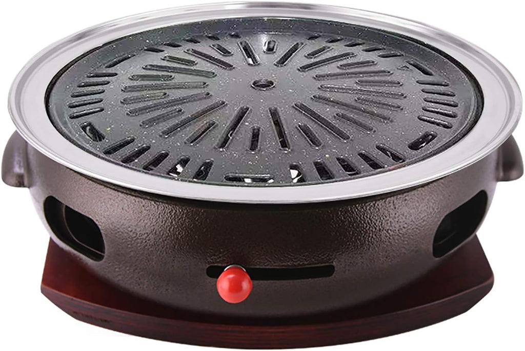 BBQ Barbeque Barbecue Grill, BBQ, Korean Household Charcoal Grill, Large Cast Iron Barbecue Meat Stove, Stainless Steel Grill Pan, 9 Styles (Color : H)