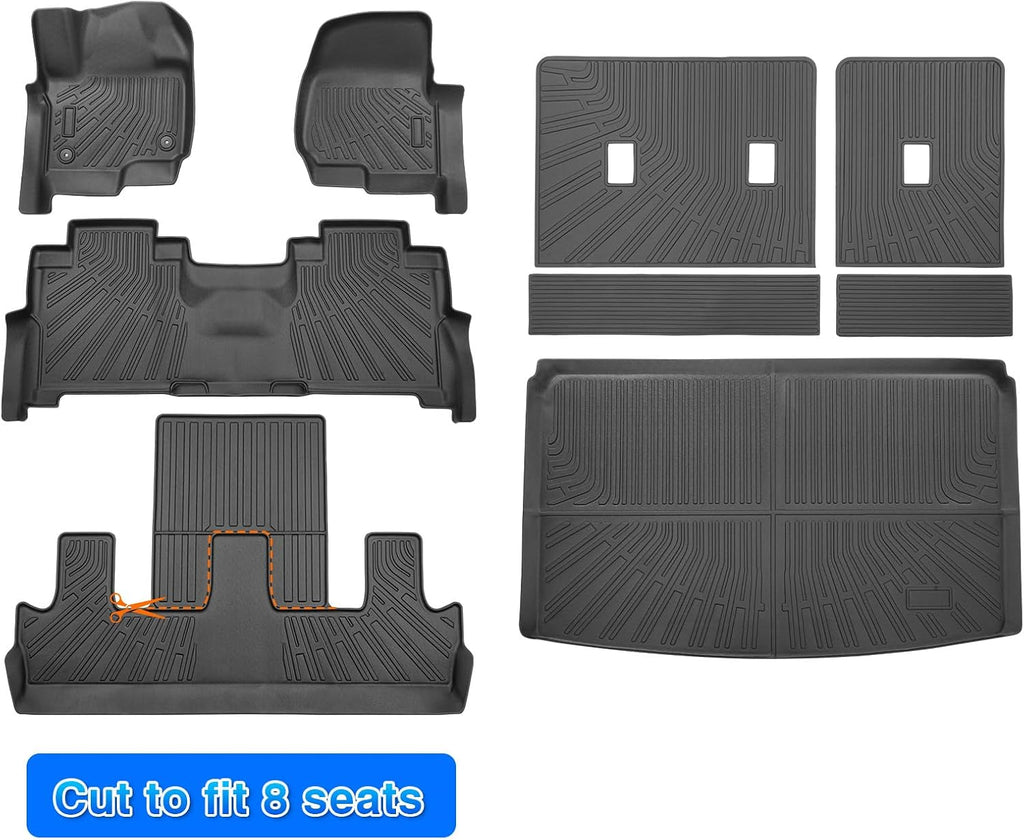 Cartist Floor Mats for Ford Expedition MAX 2018-2024 (7 & 8 Seats/2nd Row Bench Seat), All Weather Cargo Liner for Expedition Accessories, Heavy Duty Car Mats (Only Fit MAX)