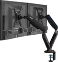 AVLT Dual 27'-43' RGB Gaming Monitor Arm Desk Mount Built-in 20 Lighting Modes Touch Button Control Fits Flat/Curved/Ultrawide Screen Height Swivel Tilt Rotation Adjustable Stand -Black