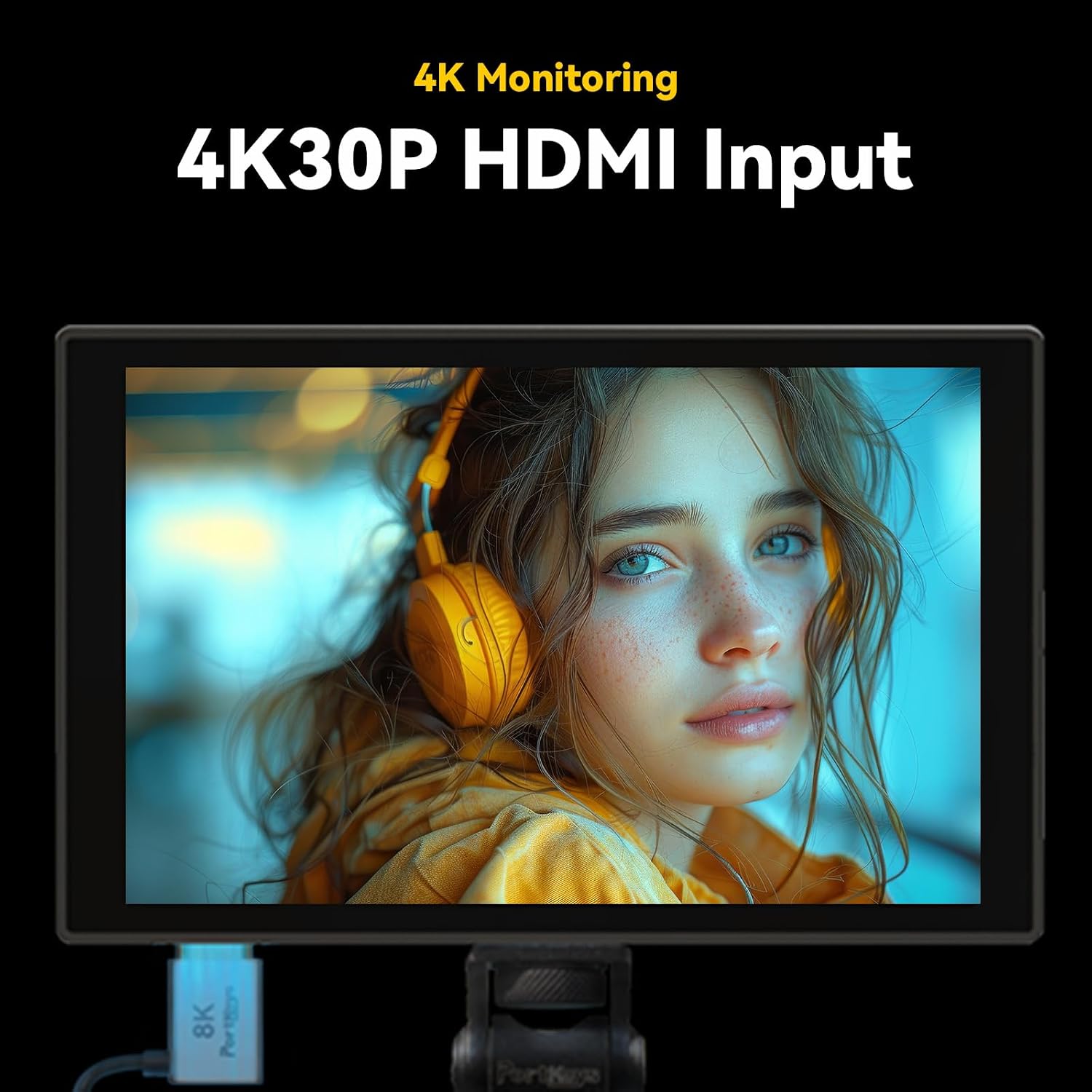 Portkeys HD7T Camera Monitor 7'' 1000nit High Brightness Touchscreen Field Monitor with Top Shortcut Keys Suitable for DSLR Camera