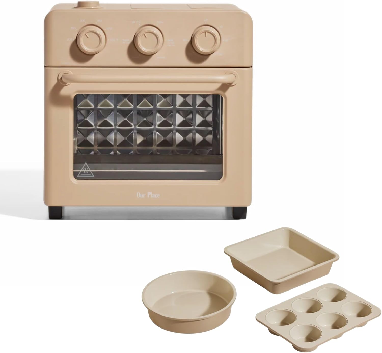 Our Place Wonder Oven + Baker's Kit | 6-in-1 Air Fryer & Toaster Oven with Steam Infusion | 3-Piece Nonstick Ceramic Bakeware Set (Round, Square & Muffin Pan) | Non-Toxic PFAS-Free Baking | Steam