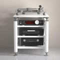 Audio Rack Stereo Cabinet,AV Media Stand,Stereo Racks and Stands,Dvd Stand Storage Tower,Corner Shelf TV Stand,Audio-video Shelving,Entertainment Stand,for Home Theater(White,62x57x78cm)