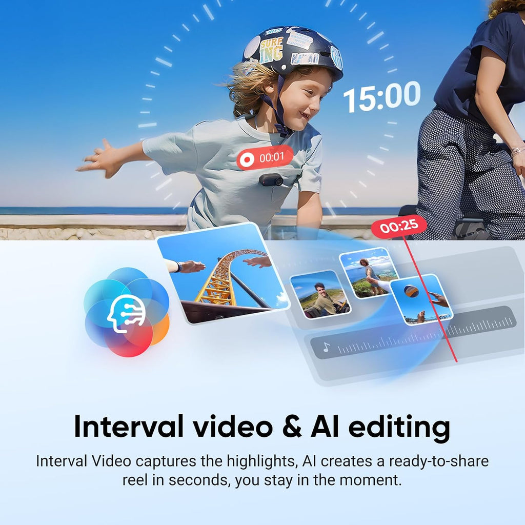 Insta360 GO 3S Cycling Multiview Bundle - 128 GB Black 4K Tiny Portable Vlogging Camera, Hands-Free POVs, Mount Anywhere, Stabilization, 140 Min Battery Life, 10m Waterproof, Pet POV, Black