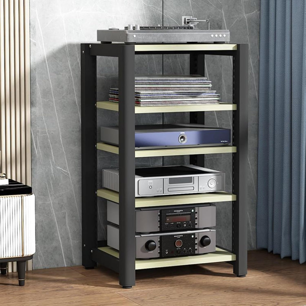 Audio Equipment Rack Cabinet, AV Component Media Stand, Stero Cabinet Audio-Video Tower with Non-Slip Foot Pad, Vertical Printer Holder, High-Durability