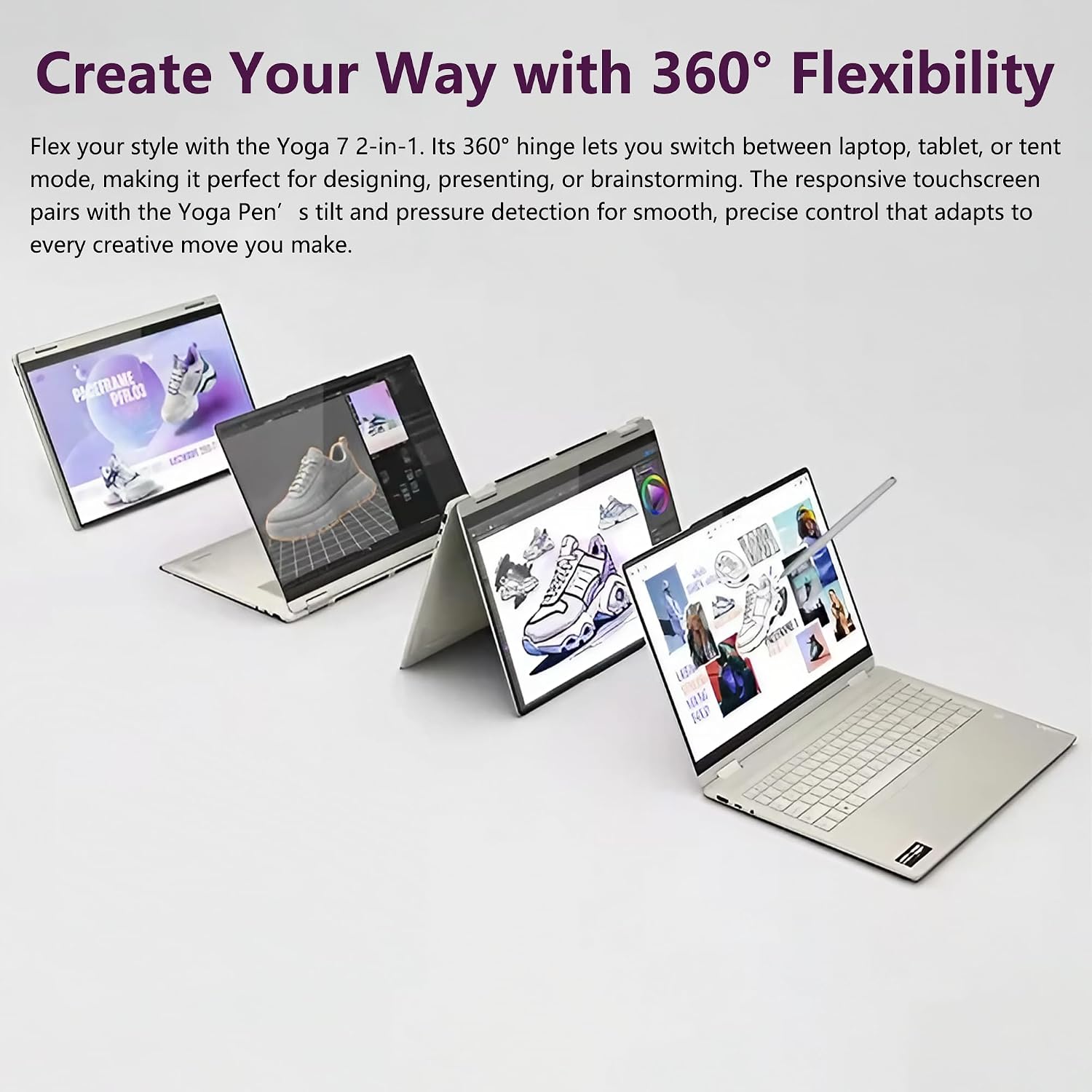 Lenovo Yoga 7 2-in-1 AI PC Laptop | 16' WUXGA IPS Touch | AMD Ryzen AI 5 340 (Up to 50 Tops) | 16GB DDR5 1TB SSD | for Creator Business Professional Wi-Fi 7 Stylus Win11 Pro w/DLCA Accessory