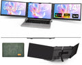 Triple Laptop Screen Extender, 2.2lb 14' FHD Ultra-Light Multiple Laptop Monitor Extender, Ultra-Thin Portable Monitors Attachable for 13.3-17' Laptops, Triple Screen Extender for Windows/Mac/Chrome