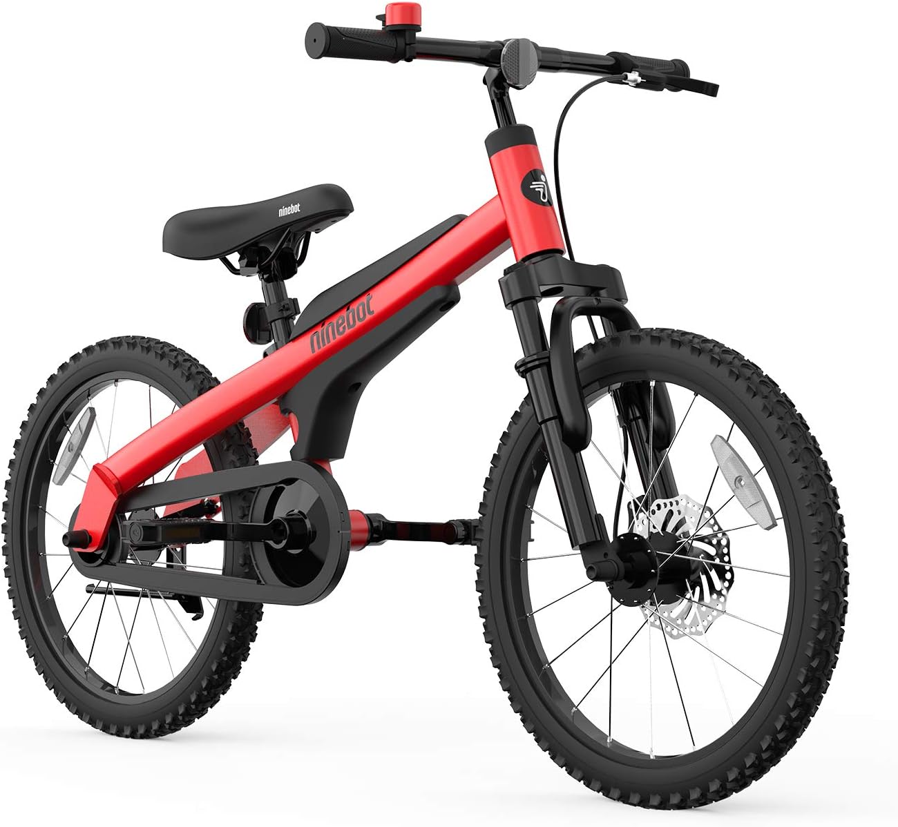 Segway Ninebot 18' Kids Bike Ages 5-10, w/Aerospace Aluminum Frame, Enclosed Chain, Shock Absorbing Suspension, Disc Brakes and Kickstand - Red & Blue