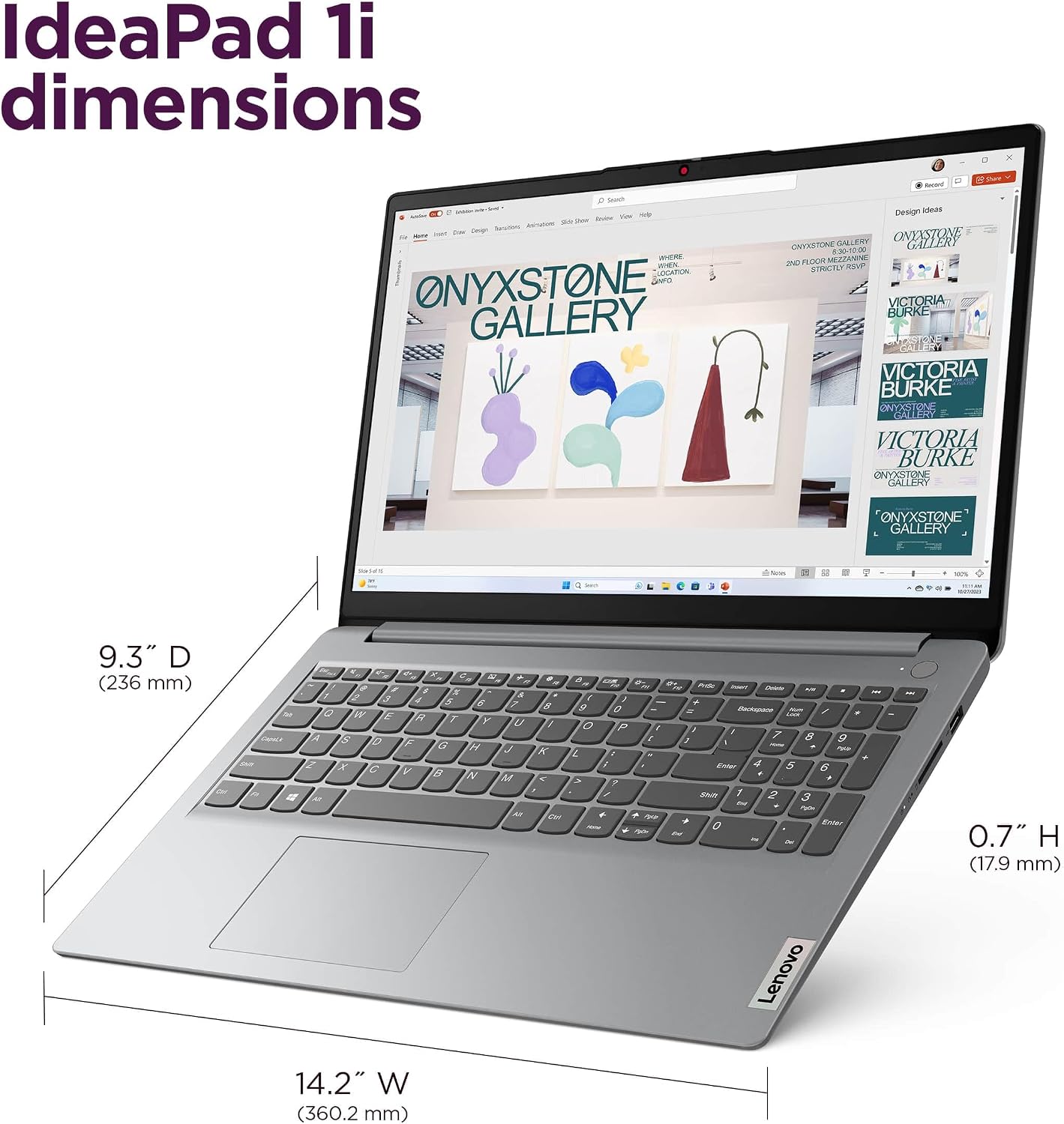 Lenovo 15.6' Laptop Computer (8GB, 256GB Storage (128GB eMMC + 128GB SSD), 1-Year Microsoft Office 365, Intel Dual Core) IdeaPad 1i for Business, Student, Numeric Keypad, Wi-Fi 6, Win 11 Home in S