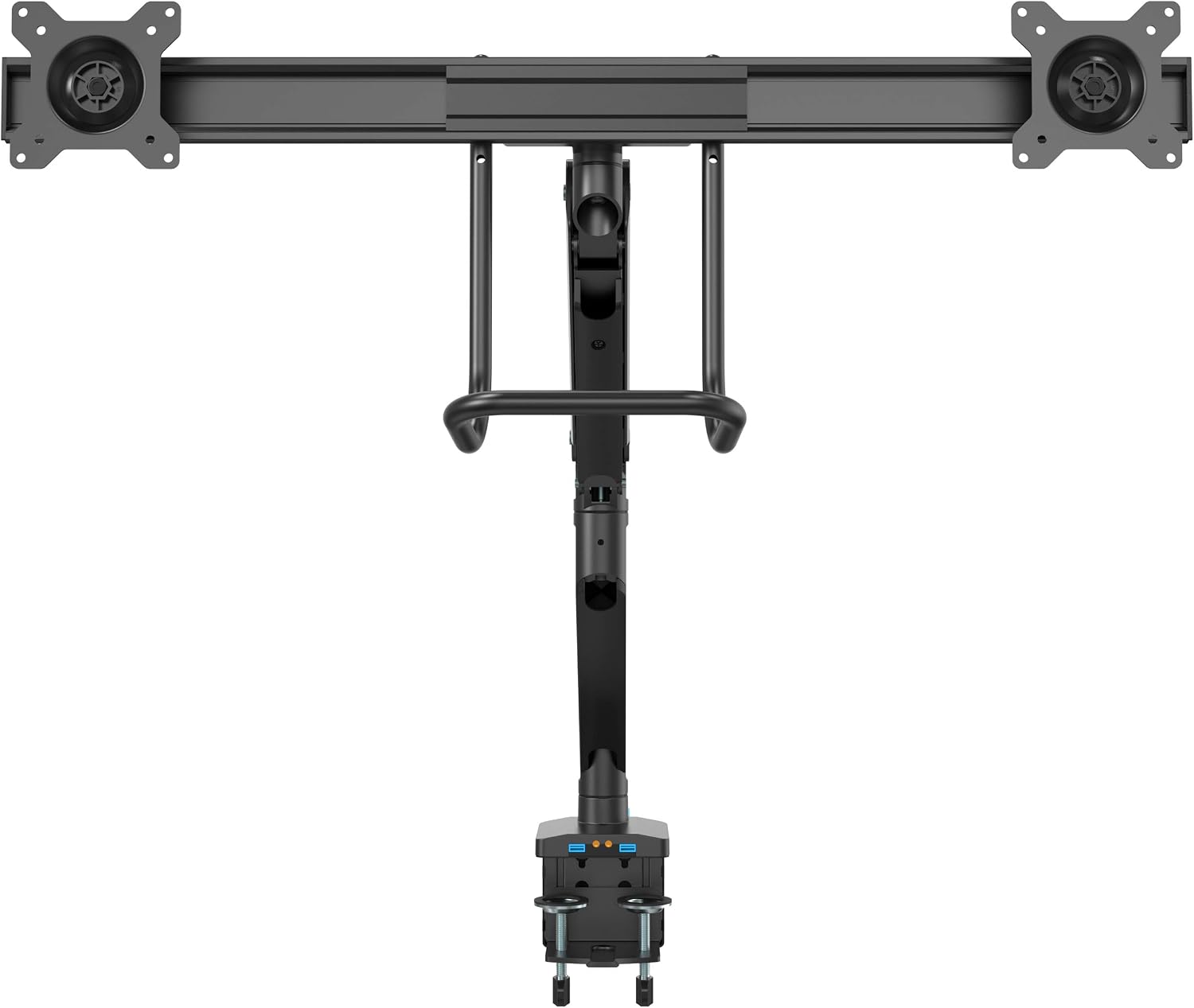 StarTech.com Desk Mount Dual Monitor Arm with USB & Audio - Slim Adjustable Dual Monitor VESA Mount for up to 32' (17.6lb/8kg) Displays - Ergonomic Articulating - C-Clamp/Grommet (ARMSLIMDUAL2USB3)