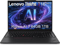 Lenovo ThinkPad T16 Gen 4 Business AI Laptop (16' FHD+, AMD Ryzen AI 7 PRO 350 (> Intel Ultra 7 255U), 64GB DDR5, 1TB SSD) Copilot+ PC, 2x Thunderbolt 4, Backlit, Fingerprint, IR Webcam, Win 11 Pro