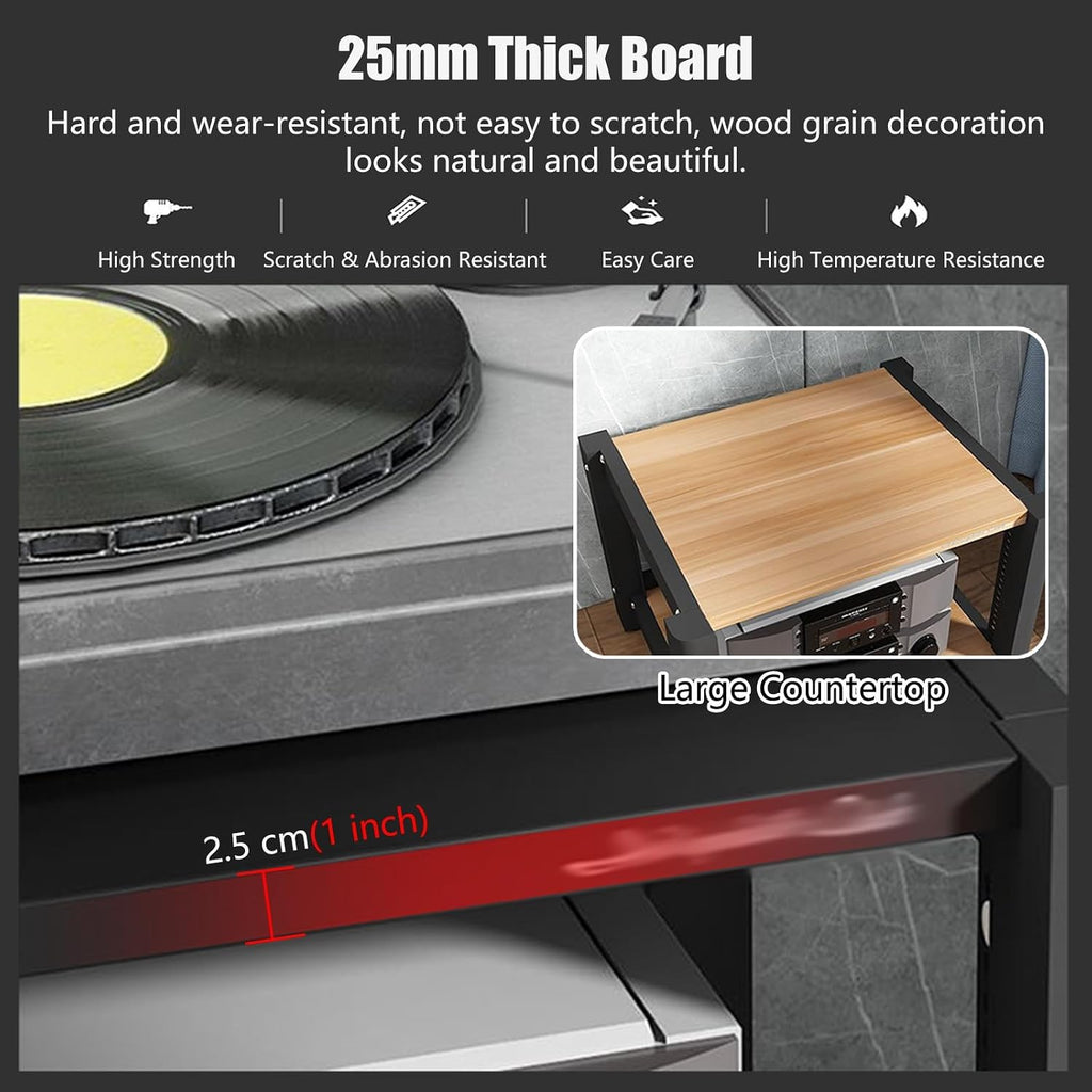 Audio Equipment Rack Cabinet, AV Component Media Stand, Stero Cabinet Audio-Video Tower with Non-Slip Foot Pad, Vertical Printer Holder, High-Durability