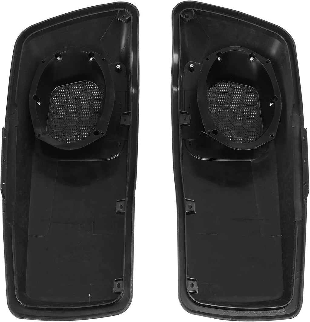 HR3 Gunship Gray Saddlebag Lids w/ 6'x9' Speaker Grills Compatible with 2014-later Harley Touring Road Glide Street Glide Ultra Limited Electra Glide Standard Models
