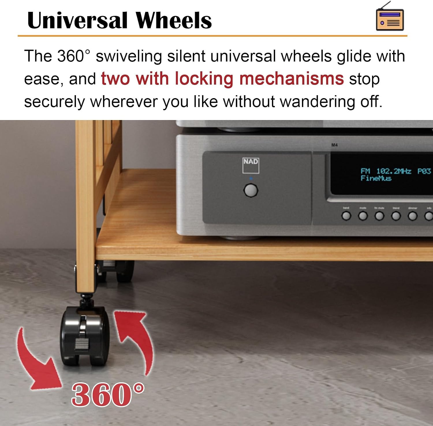 Audio Rack Cabinet for Home Theater/Meeting Room/Store, Corner Record Player Table/TV Stand for DVD & Books & Projectors, Audio Video Equipment Rack(80cm/31.5in)