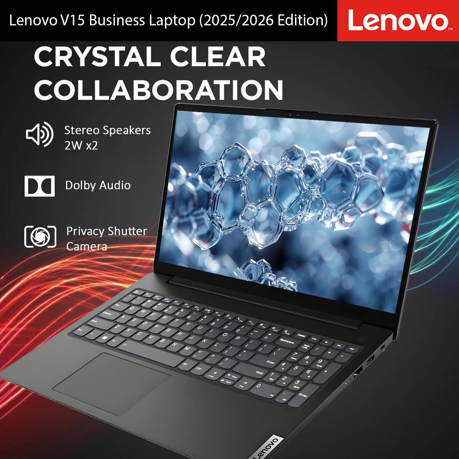 Lenovo Newly Released V15 Business Laptop(2025/2026 Edition) with Microsoft Office, Intel Powerful CPU, 16GB RAM, 1TB SSD, 15.6' FHD Display, Ultra Quiet Design, Long Battery Life, Windows 11, WOWPC