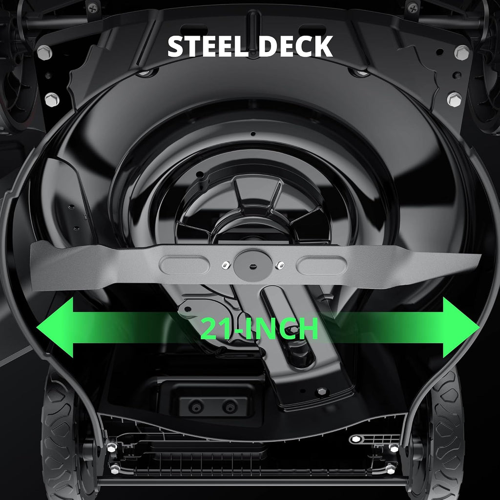 Amerisun 21' Steel Deck Self-Propelled Lawn Mower, 170cc OHV Gas Engine with Air-Cooled Technology, 3-in-1 Cutting Mode, 6-Stage Height Adjustment (1.5'-3.9'), Easy to Assemble & Maintain