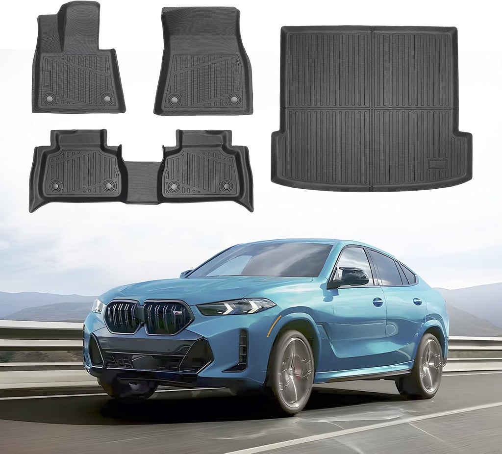 Cartist Floor Mats for BMW X6 2020-2025 2026, All Weather Cargo Liner for X6 Accessories, Heavy Duty Car Mats for BMW X6 M/M50i/sDrive40i/xDrive40i G06, Car Accessories