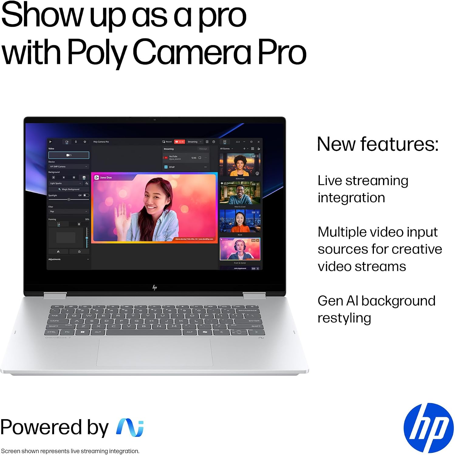 HP OmniBook 7 Flip 16 inch 2-in-1 Next Gen AI PC, 2K Touchscreen Display, Intel Core Ultra 5 226V, 16 GB RAM, 512 GB SSD, Intel Arc 130V GPU, Windows 11 Home, Copilot+ PC, Glacier Silver, 16-au0000nr