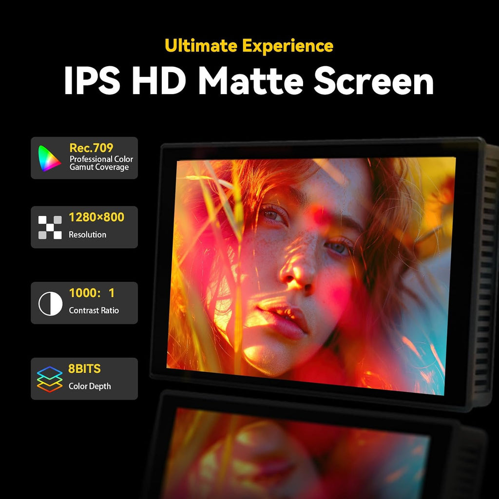 Portkeys HD7T Camera Monitor 7'' 1000nit High Brightness Touchscreen Field Monitor with Top Shortcut Keys Suitable for DSLR Camera