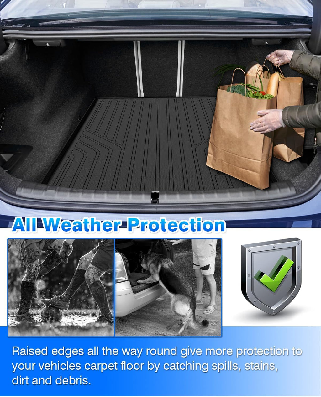 Cartist Floor Mats and Cargo Liner Fit for BMW 5 Series G60 (530i/530i xd/540i/540i xd) 2024 2025 All Weather Floor Mat G60 Accessories Heavy Duty Carpet Protection