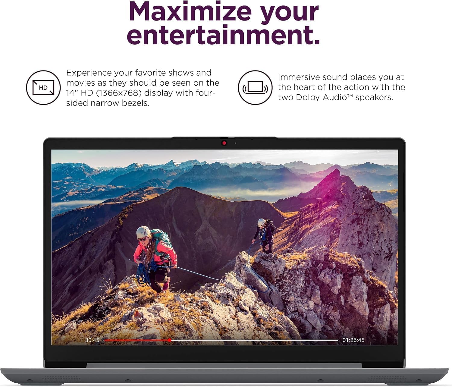 Lenovo IdeaPad 1i Student Laptop, 14' Anti-Glare HD Display, Intel Dual Core Processor, 8GB RAM, 256GB eMMC, Intel UHD Graphics, Wi-Fi, Windows 11 Home, with 5ave 6-in-1 Accessory Kit