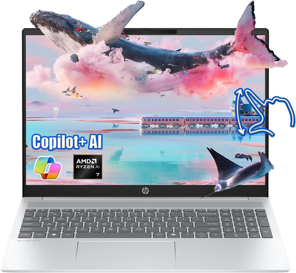 HP Omnibook 5 16' - 2025 AI Touch Laptop - 32GB LPDDR5xRAM- 2TB SSD - AMD Ryzen AI 7 350-2K (1920 x 1200) - Backlit KB - FHD Camera - Win 11 Pro