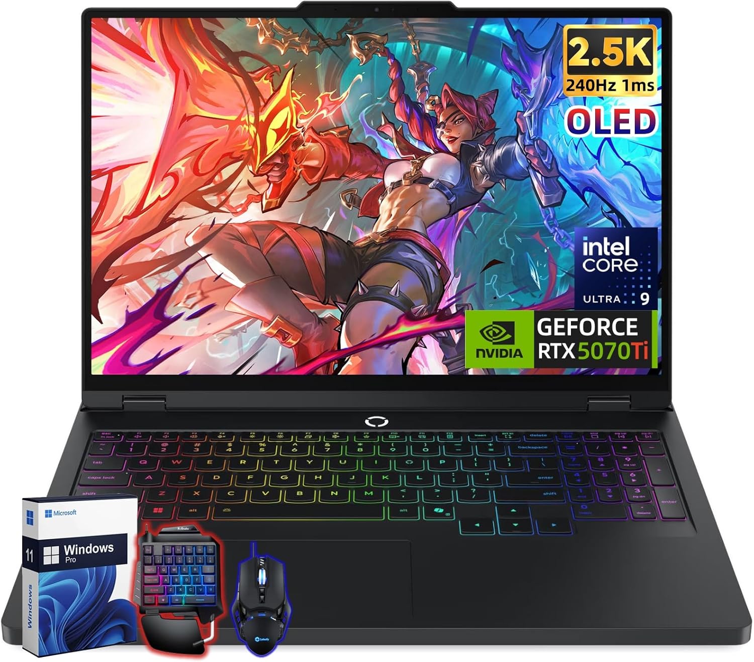 Lenovo Legion Pro 5i Gaming Laptop, NVIDIA RTX 5070Ti 12GB GDRR7, 16' 2560x1600 240Hz OLED Display, Intel Ultra 9 275HX (5.4GHz), 64 GB DDR5 5600MT/s, 4 TB SSD, Wi-Fi 7, Windows 11 Pro, Accessories