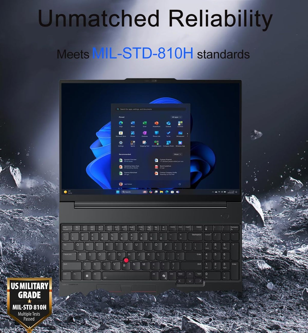 Lenovo ThinkPad E16 Gen 3 Business AI PC Laptop (16' FHD+ Touchscreen, AMD Ryzen 7 250 (> Intel i7-1355U), 16GB DDR5 RAM, 512GB SSD) Fingerprint, 1080P IR Webcam, Thunderbolt 4, Ethernet, Win 11 Pro